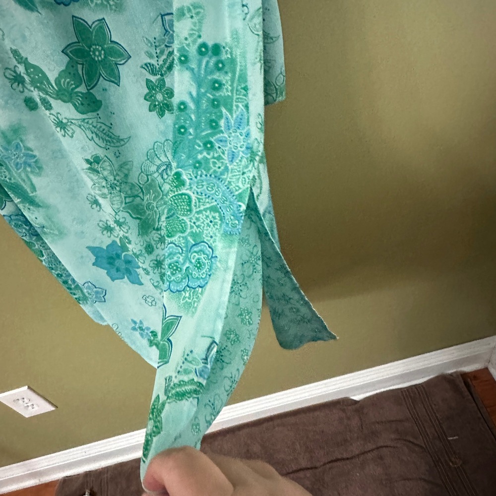 Pendleton Petite M Maxi Skirt Set Floral Two Piece Sleeveless Top Green Blue‎ - Picture 7 of 13